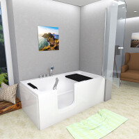 Seniorendusche und Sitzwanne Kombination Wanne mit Tür S15D-TH-L-ALL 160x85x215cm