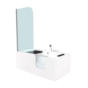 Seniorendusche und Sitzwanne Kombination Wanne mit Tür S15D-TH-R-ALL 85x160x215cm