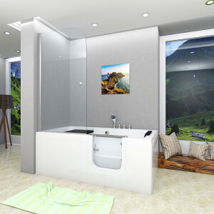 Seniorendusche und Sitzwanne Kombination Wanne mit Tür S15D-TH-R-ALL 85x160x215cm