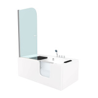 Seniorendusche und Sitzwanne Kombination Wanne mit Tür S15D-TH-R-ALL 85x160x215cm