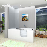 Seniorendusche und Sitzwanne Kombination Wanne mit Tür S15D-TH-R-ALL 85x160x215cm