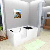 Seniorendusche und Sitzwanne Kombination Wanne mit Tür S15D-L-ALL 160x85x215cm