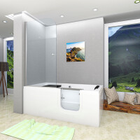 Seniorendusche und Sitzwanne mit Tür S15D-R-ALL 85x160x215cm