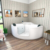 Whirlpool bath corner tub w60h-sc 140x140cm