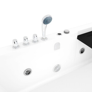 Seniorendusche Kombi Duschkabine Whirlpool Seniorenwanne mit Tür S15D-WP-TH-L-ALL 160x85x215 cm