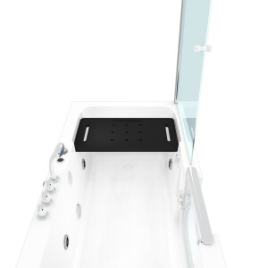 Seniorendusche Kombi Duschkabine Whirlpool Seniorenwanne mit Tür S15D-WP-TH-L-ALL 160x85x215 cm