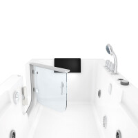 Seniorendusche Kombi Duschkabine Whirlpool Seniorenwanne mit Tür S15D-WP-TH-L-ALL 160x85x215 cm