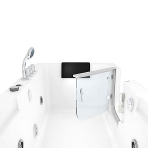 Seniorendusche Kombi Duschkabine Whirlpool Seniorenwanne mit Tür S15D-WP-TH-R-ALL 85x160x215 cm