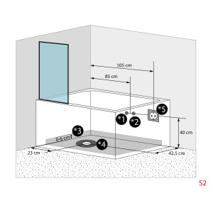 Seniorendusche Kombi Duschkabine Whirlpool Seniorenwanne mit Tür S15D-WP-TH-R-ALL 85x160x215 cm