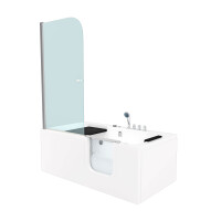 Seniorendusche Kombi Duschkabine Whirlpool Seniorenwanne mit Tür S15D-WP-TH-R-ALL 85x160x215 cm