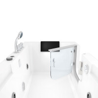 Seniorendusche Kombi Duschkabine Whirlpool Seniorenwanne mit Tür S15D-WP-TH-R-ALL 85x160x215 cm