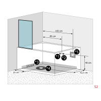 Seniorendusche Kombi Duschkabine Whirlpool Seniorenwanne mit Tür S15D-WP-TH-R-ALL 85x160x215 cm