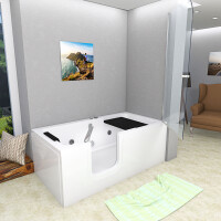 Seniorendusche Kombi Duschkabine Whirlpool Seniorenwanne mit Tür S15D-WP-L-ALL 160x85x215 cm