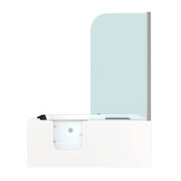 Seniorendusche Kombi Duschkabine Whirlpool Seniorenwanne mit Tür S15D-WP-L-ALL 160x85x215 cm