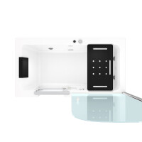 Seniorendusche Kombi Duschkabine Whirlpool Seniorenwanne mit Tür S15D-WP-L-ALL 160x85x215 cm