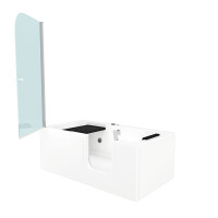 Seniorendusche Kombi Duschkabine Whirlpool Seniorenwanne mit Tür S15D-WP-R-ALL 85x160x215 cm