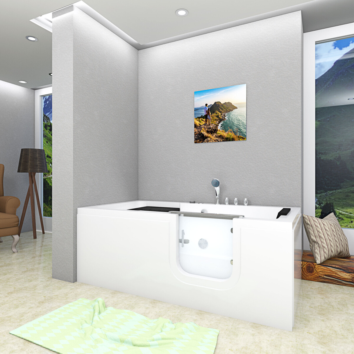 Whirlpool Seniorenwanne mit Tür S15WP-R-ALL 85x160cm