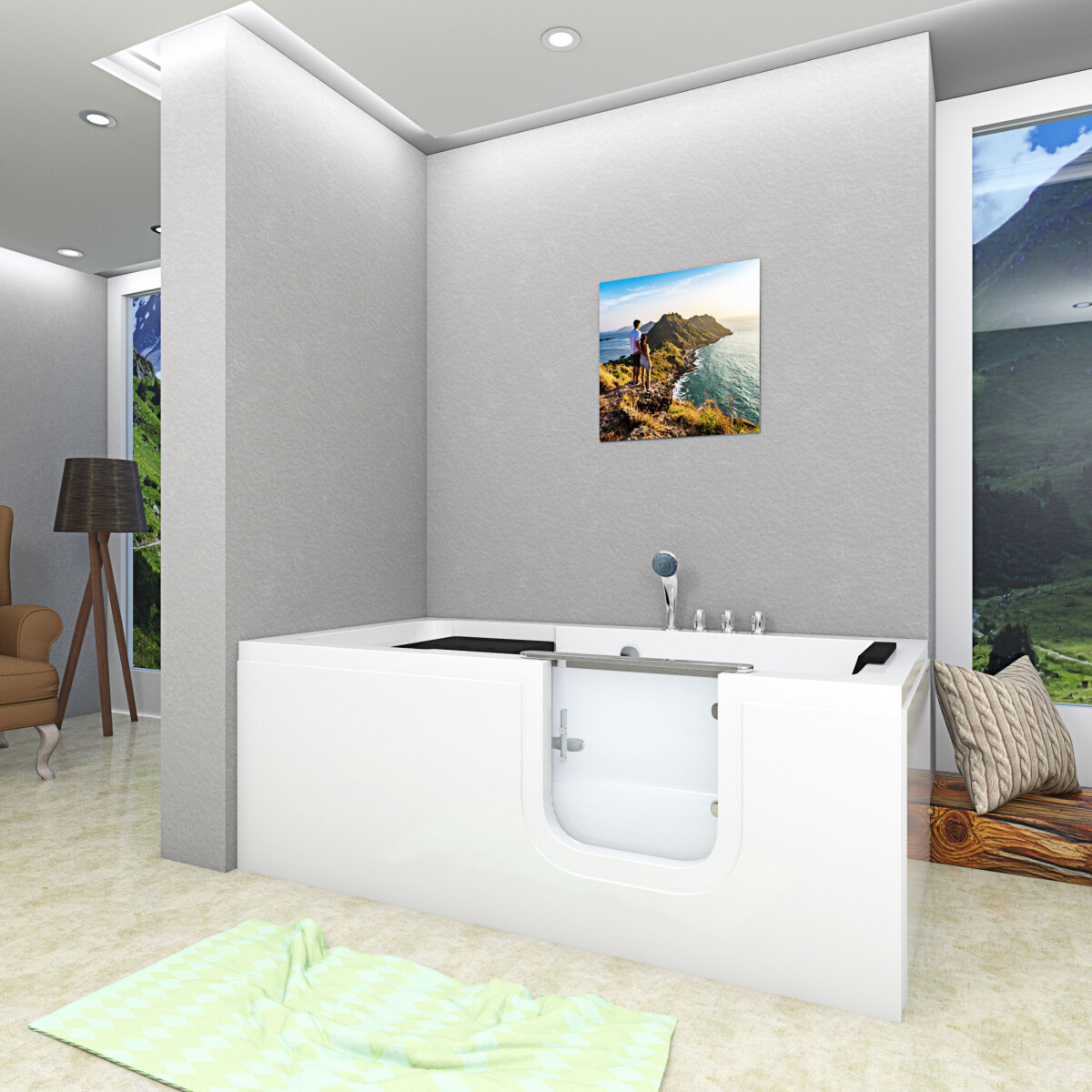 Seniorenwanne mit Tür S15-R-ALL 85x160cm