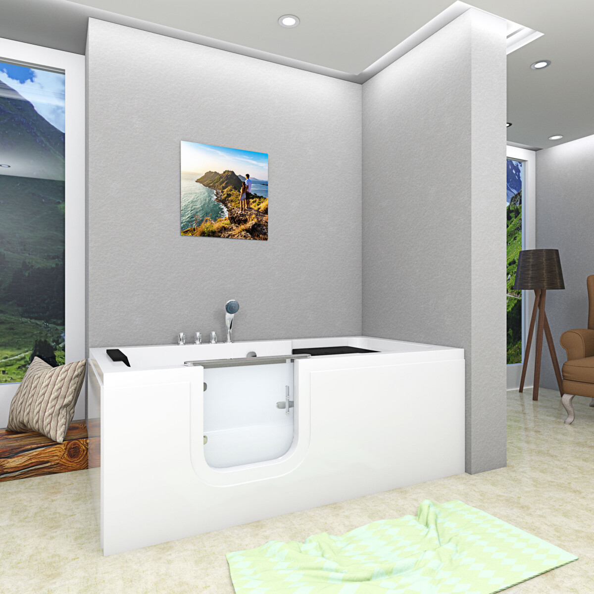 Seniorenwanne mit Tür S15-L-ALL 160x85cm