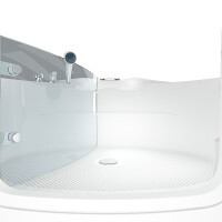 Pool Badewanne Eckwanne Wanne S60-EH 140x140cm mit Tür Walk-in-Pool