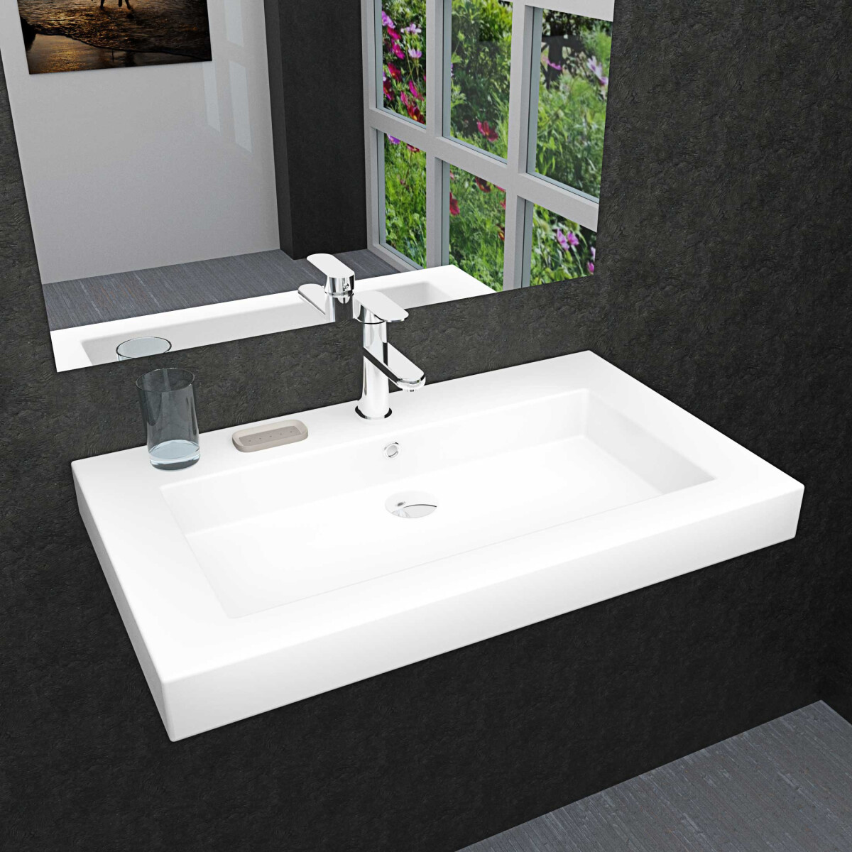 Waschbecken, Waschtisch, DIY 80cm box
