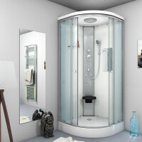 Duschkabine Fertigdusche Dusche Komplettkabine D10-20T0-EC 100x100cm MIT 2K Scheiben Versiegelung

