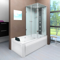 Dusche Wanne Kombination K05-L02 180x90 cm ohne 2K Scheiben Versiegelung
