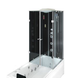 Whirlpool Dusche Kombination K05-L30-WP-EC 180x90 cm mit 2K Scheiben Versiegelung