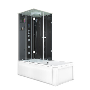 Dusche Wanne Kombination K05-R33 90x180 cm ohne 2K Scheiben Versiegelung
