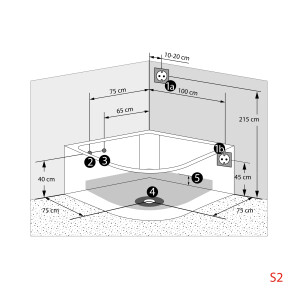 Dampfdusche Whirlpool Dusche Duschkabine K60-SW-TH-SC 140x140cm