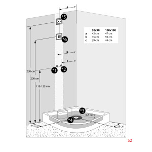 AcquaVapore D37-13L0-EC Dusche Duschtempel Komplett Duschkabine 90x90 MIT 2K Scheiben Versiegelung