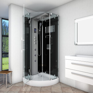 AcquaVapore D37-13L3-EC Dusche Dampfdusche Duschtempel Duschkabine -Th. 90x90 MIT 2K Scheiben Versiegelung