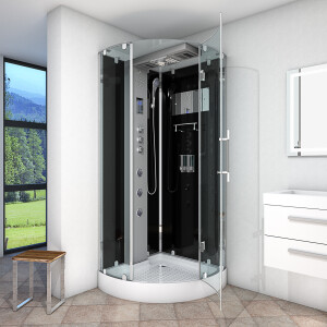 AcquaVapore D37-13R1 Dusche Duschtempel Komplett Duschkabine -Th. 90x90 OHNE 2K Scheiben Versiegelung