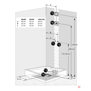 Dampfdusche Duschtempel Sauna Dusche Duschkabine D38-13L3-EC 90x90cm MIT 2K Scheiben Versiegelung
