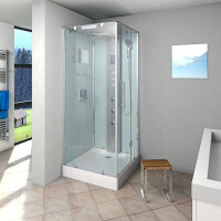 Dampfdusche Duschtempel Sauna Dusche Duschkabine D38-20R3 100x100 cm