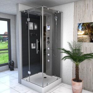 Steam shower shower temple sauna shower shower enclosure d38-23l2 100x100 cm
