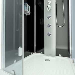 Dampfdusche Duschtempel Sauna Dusche Duschkabine D38-23L2-EC 100x100cm MIT 2K Scheiben Versiegelung
