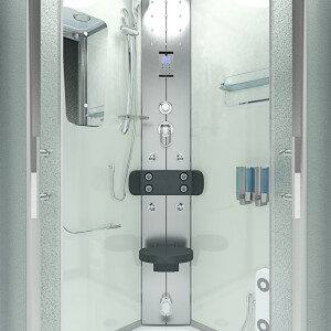 Dampfdusche Duschtempel Sauna Dusche Duschkabine D46-00M2-EC 80x80cm MIT 2K Scheiben Versiegelung