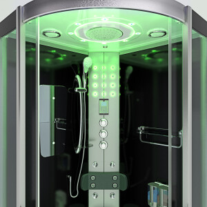Dampfdusche Duschtempel Sauna Dusche Duschkabine D46-03T3-EC 80x80cm MIT 2K Scheiben Versiegelung
