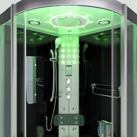 Dampfdusche Duschtempel Sauna Dusche Duschkabine D46-23T3-EC 100x100cm MIT 2K Scheiben Versiegelung
