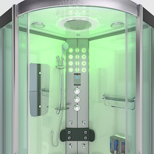 Dampfdusche Duschtempel Sauna Dusche Duschkabine D46-60T3-EC 100x100cm MIT 2K Scheiben Versiegelung
