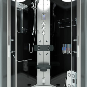 Dampfdusche Duschtempel Sauna Dusche Duschkabine D46-63T3-EC 100x100cm MIT 2K Scheiben Versiegelung
