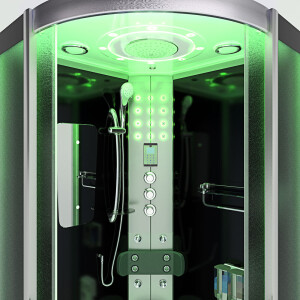 Dampfdusche Duschtempel Sauna Dusche Duschkabine D46-63M3-EC 100x100cm MIT 2K Scheiben Versiegelung
