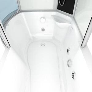 Kombination Whirlpool Dusche K50-R01-WP Wanne 100x170 cm ohne 2K Scheiben Versiegelung