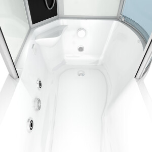 Kombination Whirlpool Dusche K50-L03-WP Wanne 170x100 cm ohne 2K Scheiben Versiegelung