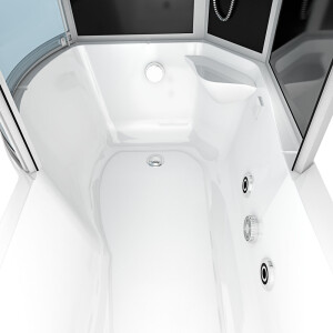 Kombination Whirlpool Dusche K50-R30-WP Wanne 100x170 cm ohne 2K Scheiben Versiegelung
