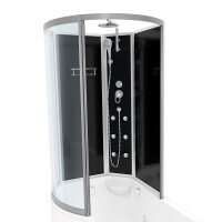 Kombination Whirlpool Dusche K50-R30-WP Wanne 100x170 cm ohne 2K Scheiben Versiegelung