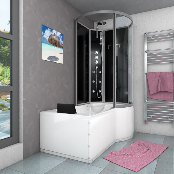 Kombination Badewanne Dusche K50-L32 170x100 cm ohne 2K Scheiben Versiegelung