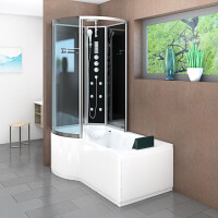 Kombination Badewanne Dusche K50-R33 100x170 cm ohne 2K Scheiben Versiegelung