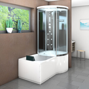 Kombination Badewanne Dusche K55-L31 170x100 cm ohne 2K Scheiben Versiegelung